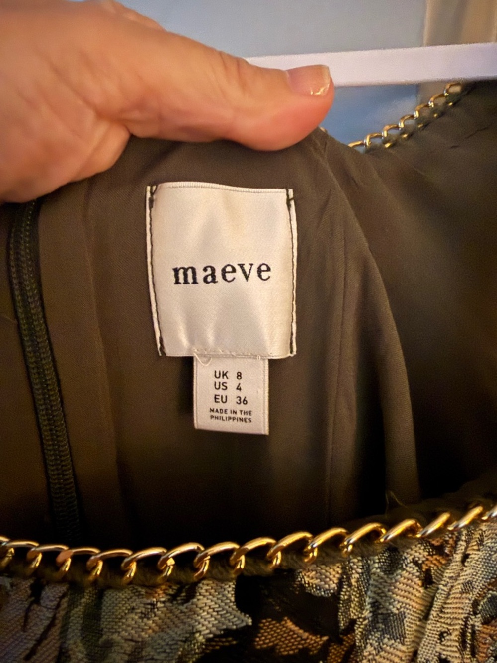 Maeve Anthropologie Metallic Floral Square-Neck Midi Dress - Picture 8 of 8